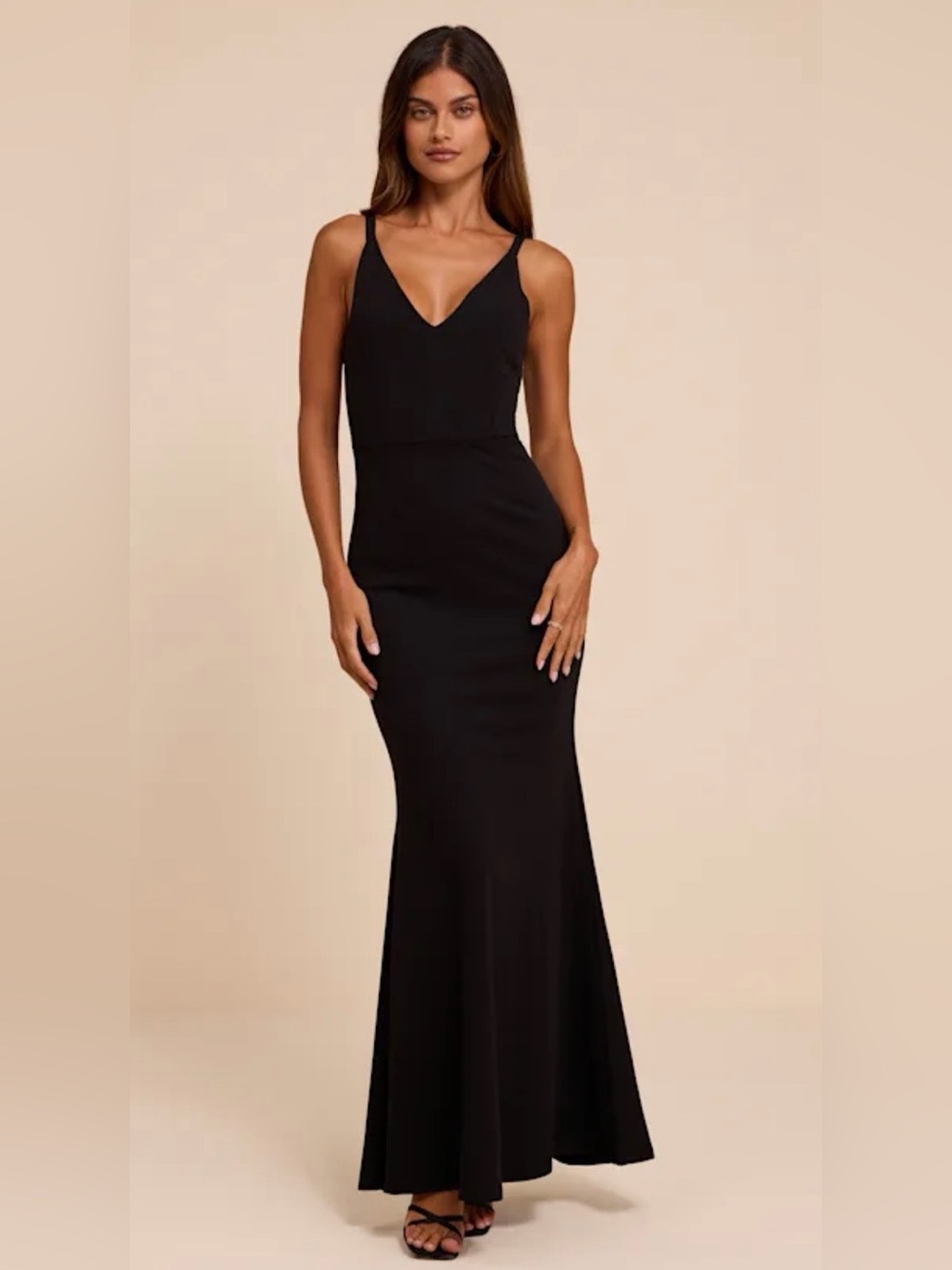 Lulus- BUPT Melora NWT Black Stretch Maxi Dress Gown XS